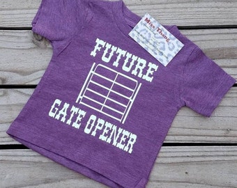 Baby Western Wear Boutique, Infant Gate Tee, Boys Western Gate Shirt, Future Gate Opener, Barn Door Gate, Vintage Rodeo Pageant Wear Kids