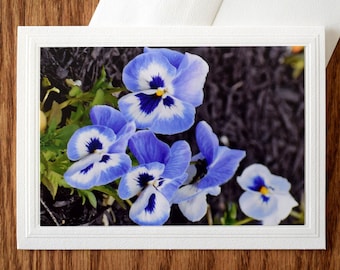 Handmade Pansy Note Card (5x7): Floral All Occasion Card
