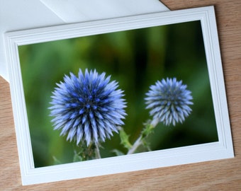 Purple Globe Flower Note Card: Blank All Occasion Greeting Card