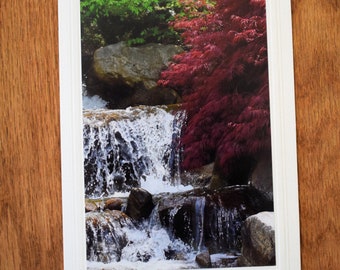 Waterfall Photography Note Card: 5x7 Scenic All Occasion Card