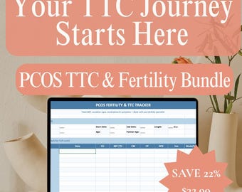 PCOS TTC Reise-Bundle | Fruchtbarkeitsplaner | Eisprung Tracker | BBT-Schaubild | Der Versuch, Journal zu konzipieren | Empfängnis Kit