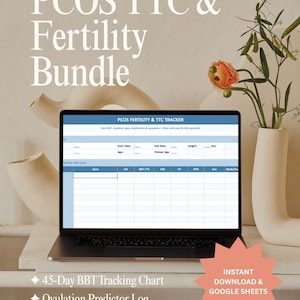 Paquete para el cuidado de la fertilidad y el tratamiento del SOP / Seguimiento de la ovulación + Diario del ciclo + Registro de suplementos / Descarga digital