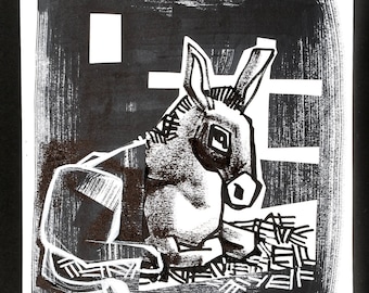 The donkey. - N.12 drawing of my personal Advent calendar - ink on paper