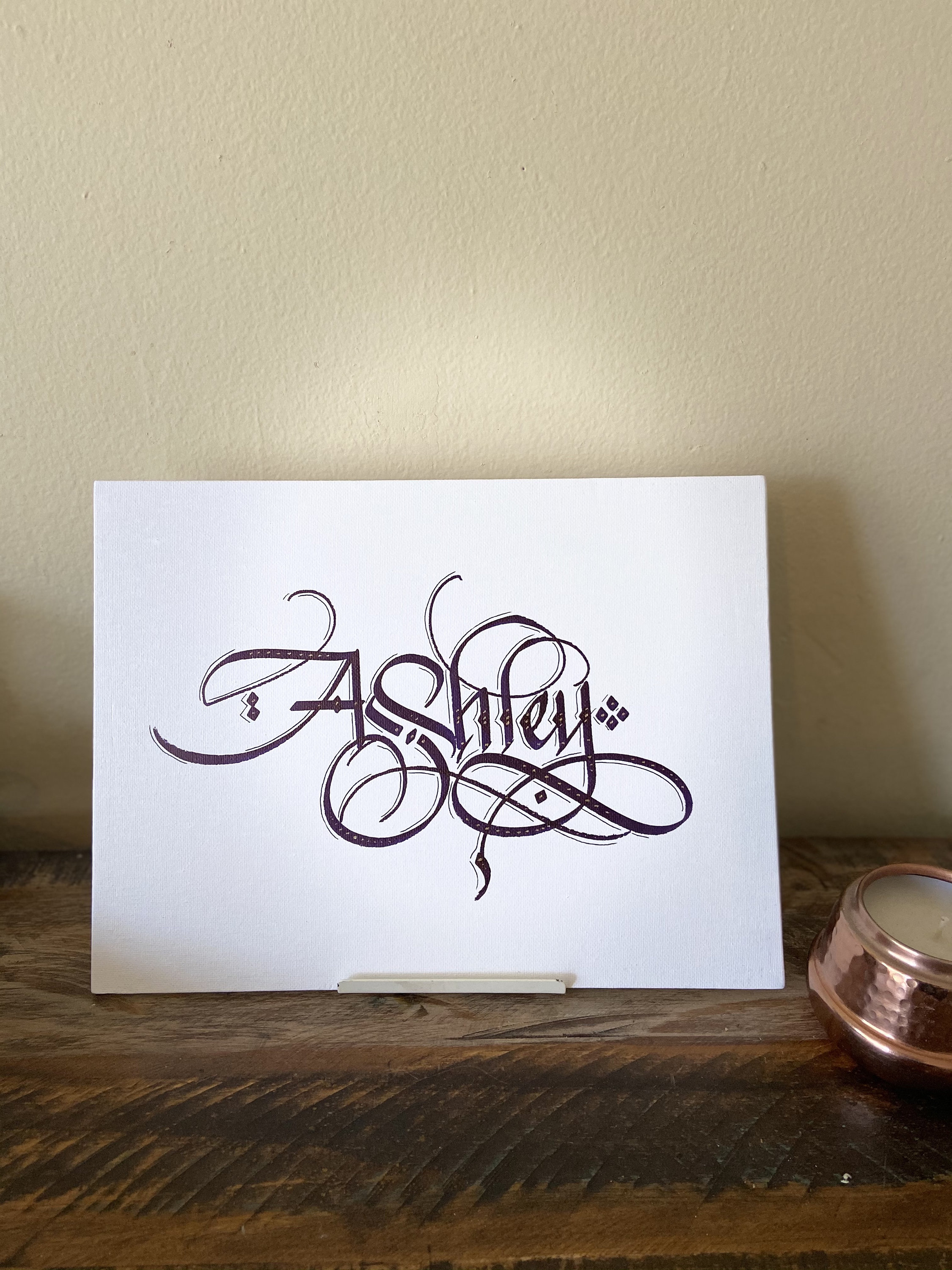 Custom Calligraphy Canvas: Personalized Name Wall Decor - Etsy