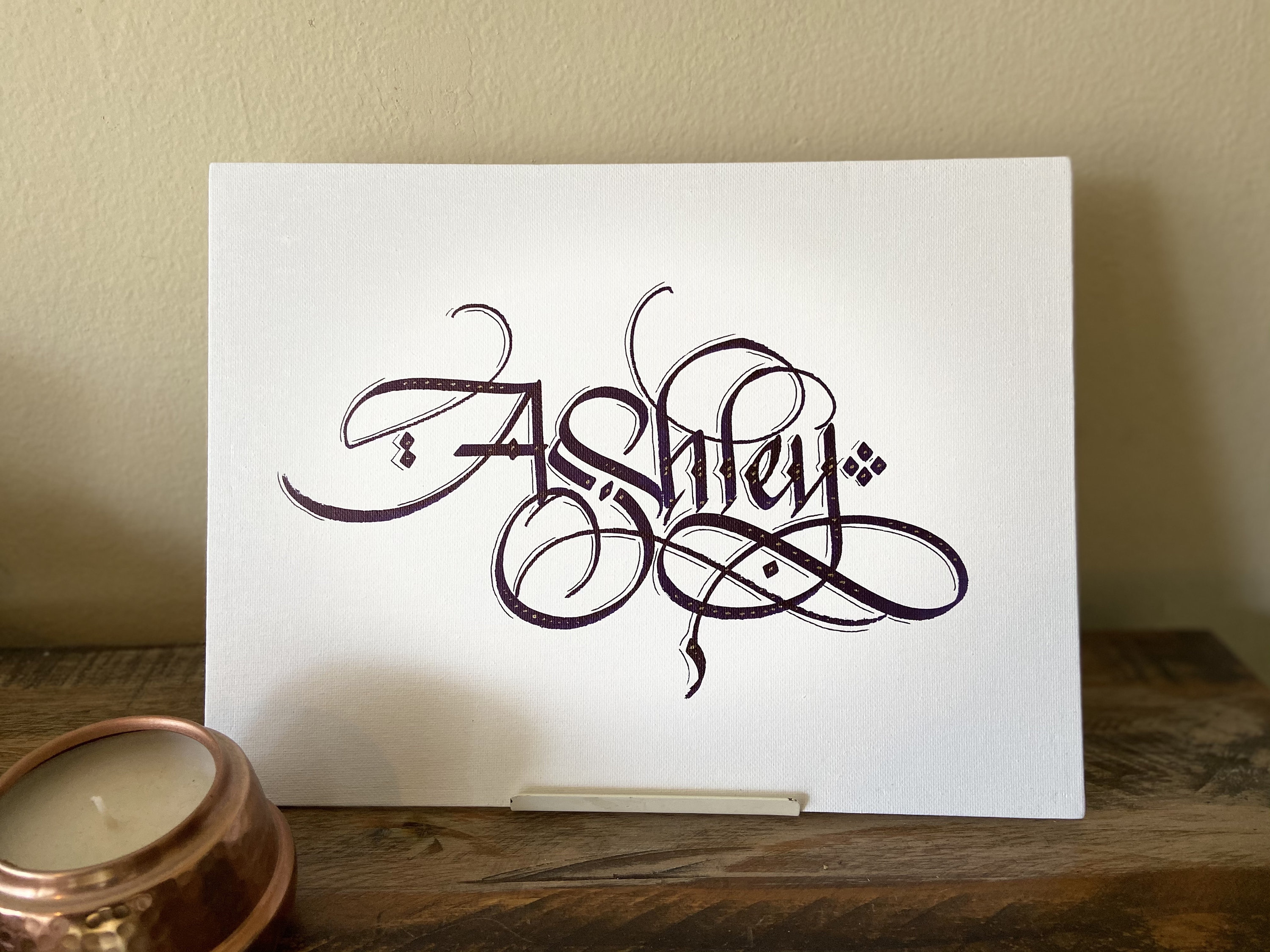 Custom Calligraphy Canvas: Personalized Name Wall Decor - Etsy