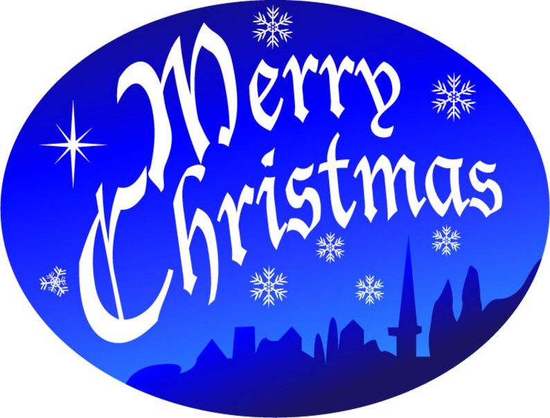 Merry Christmas Clip Art Holiday greetings typography and | Etsy