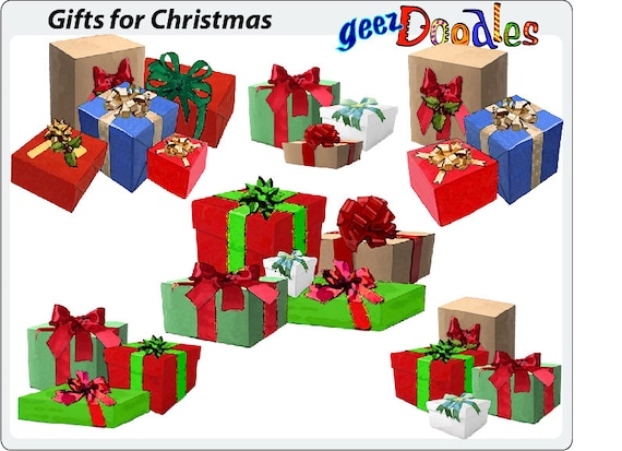 Wrapped Christmas Gift Clip Art