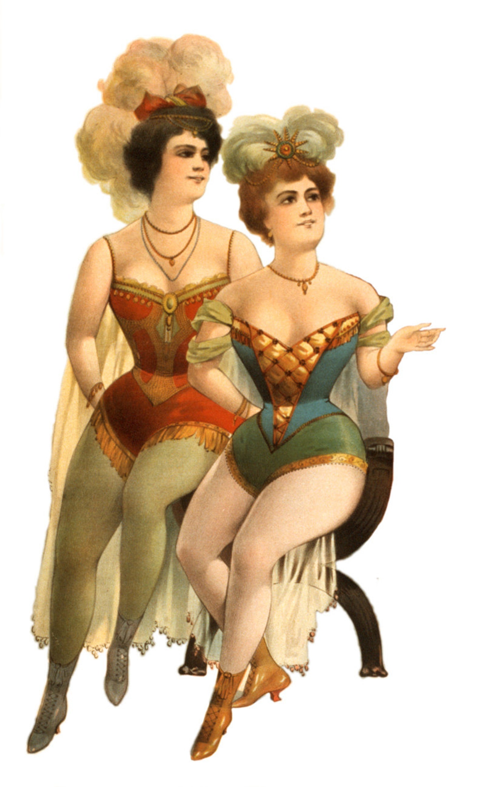 Vintage Clip Art of Burlesque Dancers Antique illustrations | Etsy