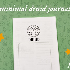 diário druida mínimo para dnd 5e - pdf imprimível/preenchível - avalondivineart