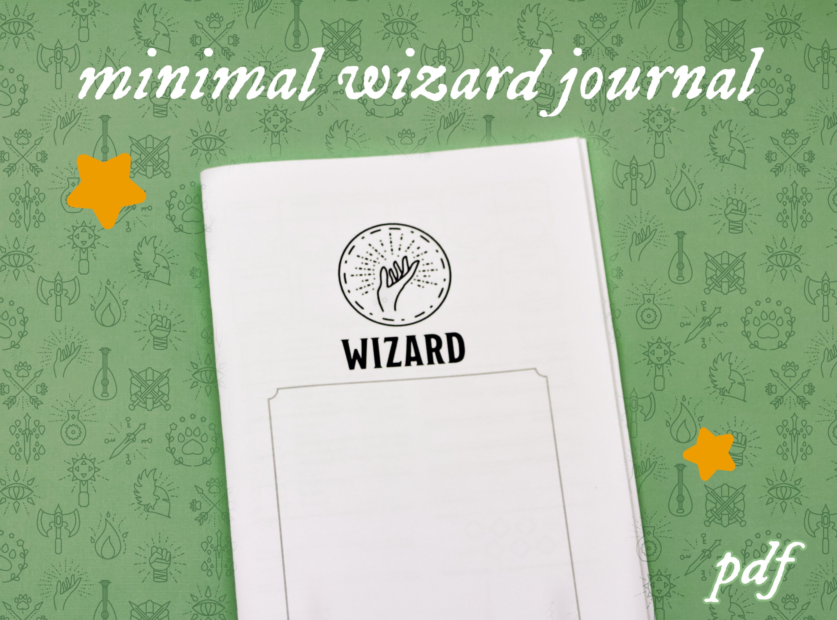 Wizard Journal Ringed Minimal Wizard Journal for Dnd 5e - Printable/fillable Pdf ...