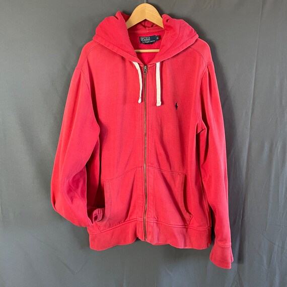 Vintage POLO RL Ralph Lauren Red Zip up Hoody Man, Woman