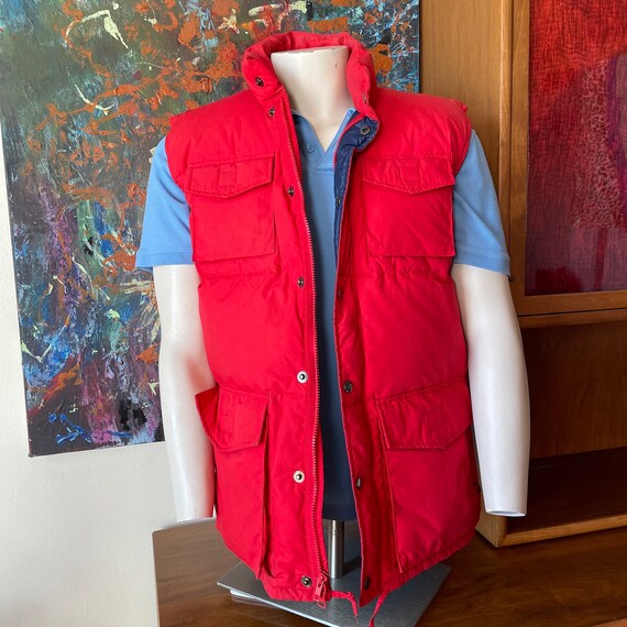 Vintage Sunshine Mountain Red Puffer Vest Size La… - image 3