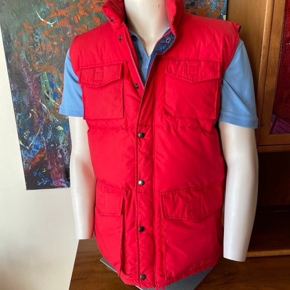 Vintage Sunshine Mountain Red Puffer Vest Size La… - image 1