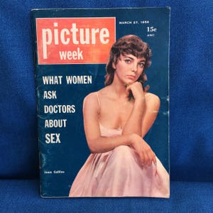 Vintage Picture Week Magazine with Joan Collins Cover and James Dean Article 50’s Movie Star, Pin Up, Celebrity, Hollywood Paper Mag