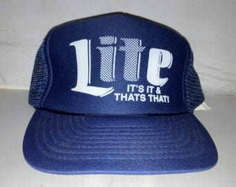 Vintage Miller Lite Beer Snapback hat cap 80s 90s beer alcohol party rare college frat