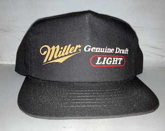 Vintage Miller Genuine Draft Lite Snapback hat cap 80s 90s beer alcohol party college frat