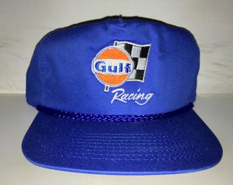 Gorra Snapback Vintage Gulf Racing, rara, de los 90, NASCAR, sin usar, Le Mans, Gas Oil, Dale Earnhardt