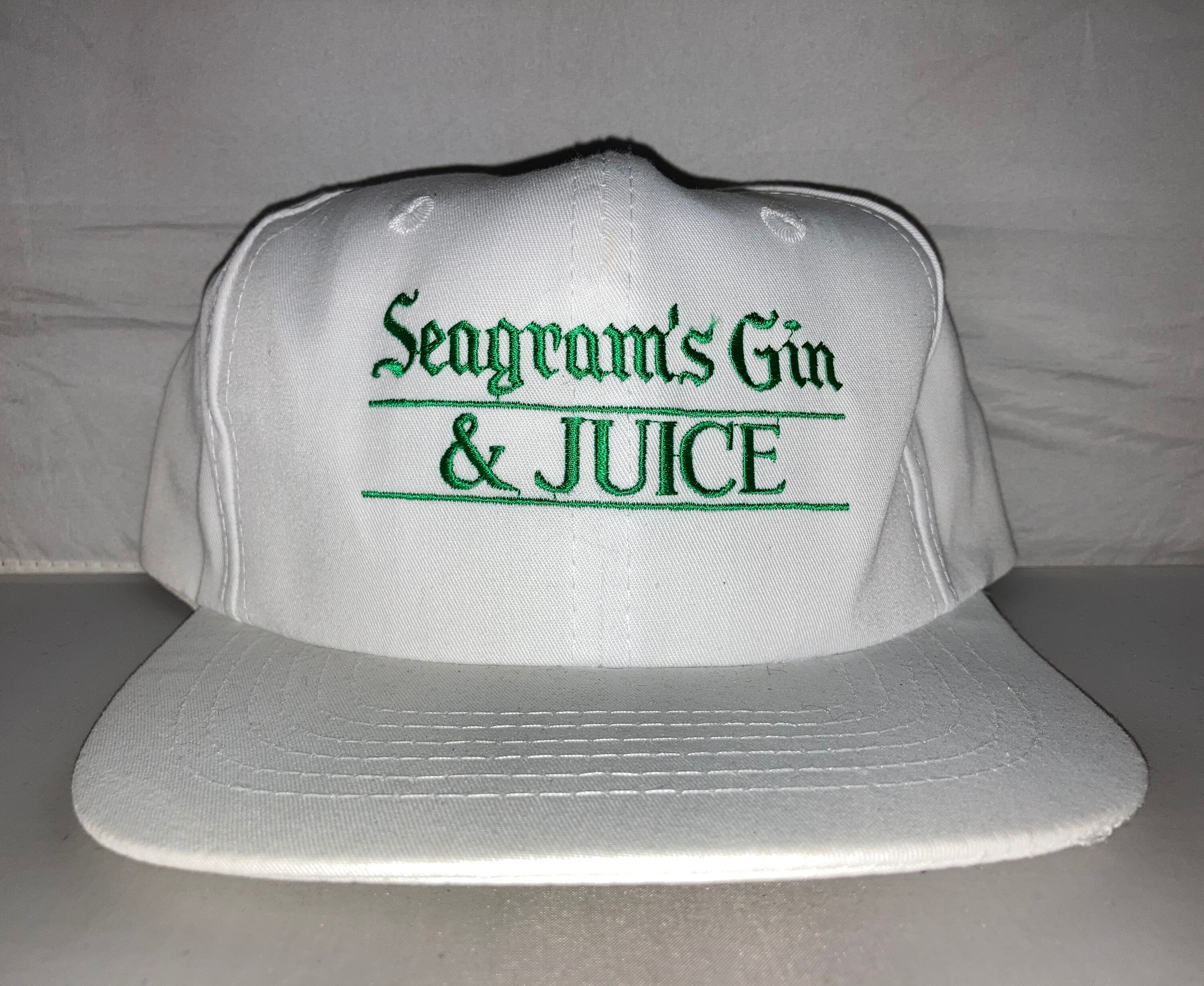 Vintage Seagram’s Gin and Juice Snapback hat cap rare 90s alcohol liquor party college frat Snoop Dogg Hip hop rap
