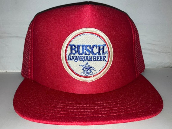 Vintage Busch Bavarian Beer Snapback hat cap dead… - image 1