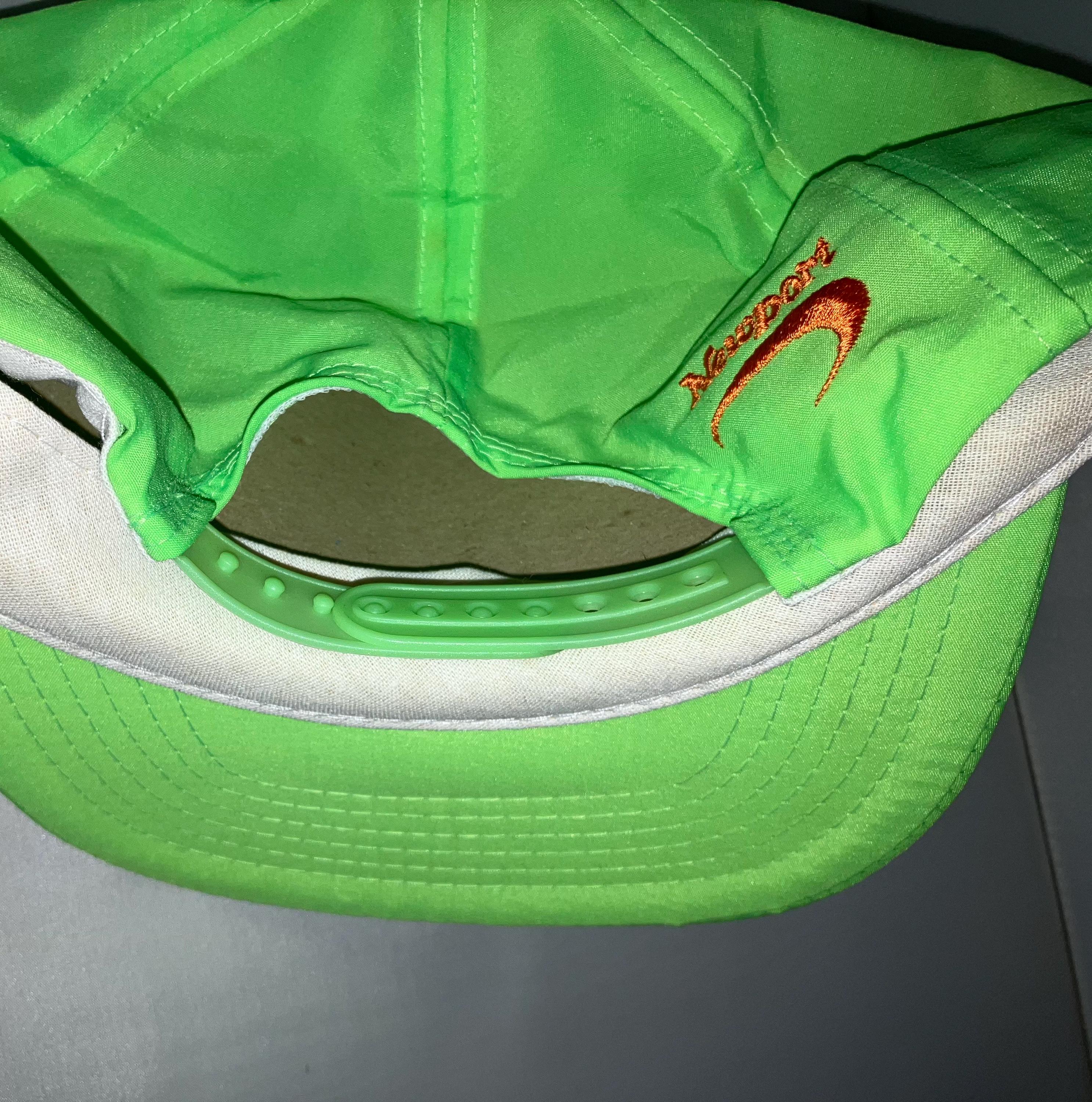 Vintage Newport Cigarettes Neon Green Snapback Hat Cap Rare 90s