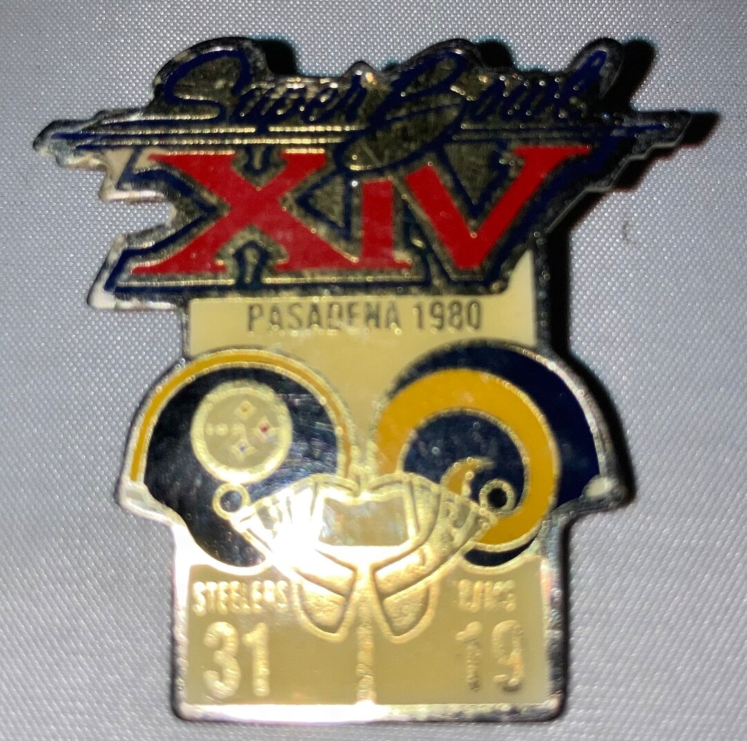Vintage Super Bowl XIV Pittsburgh Steelers Los Angeles Rams Hat Lapel ...