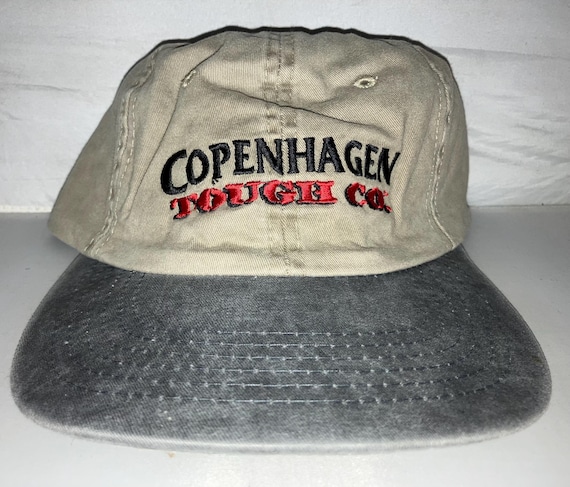 Vintage Copenhagen Tough Co Strapback hat cap rare 90s smoking Tobacco Chew  snuff hipster Deadstock