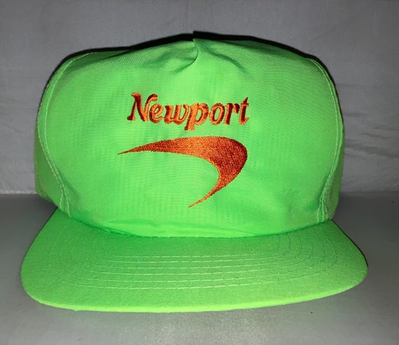 Vintage Newport Cigarettes Neon Green Snapback Hat Cap Rare