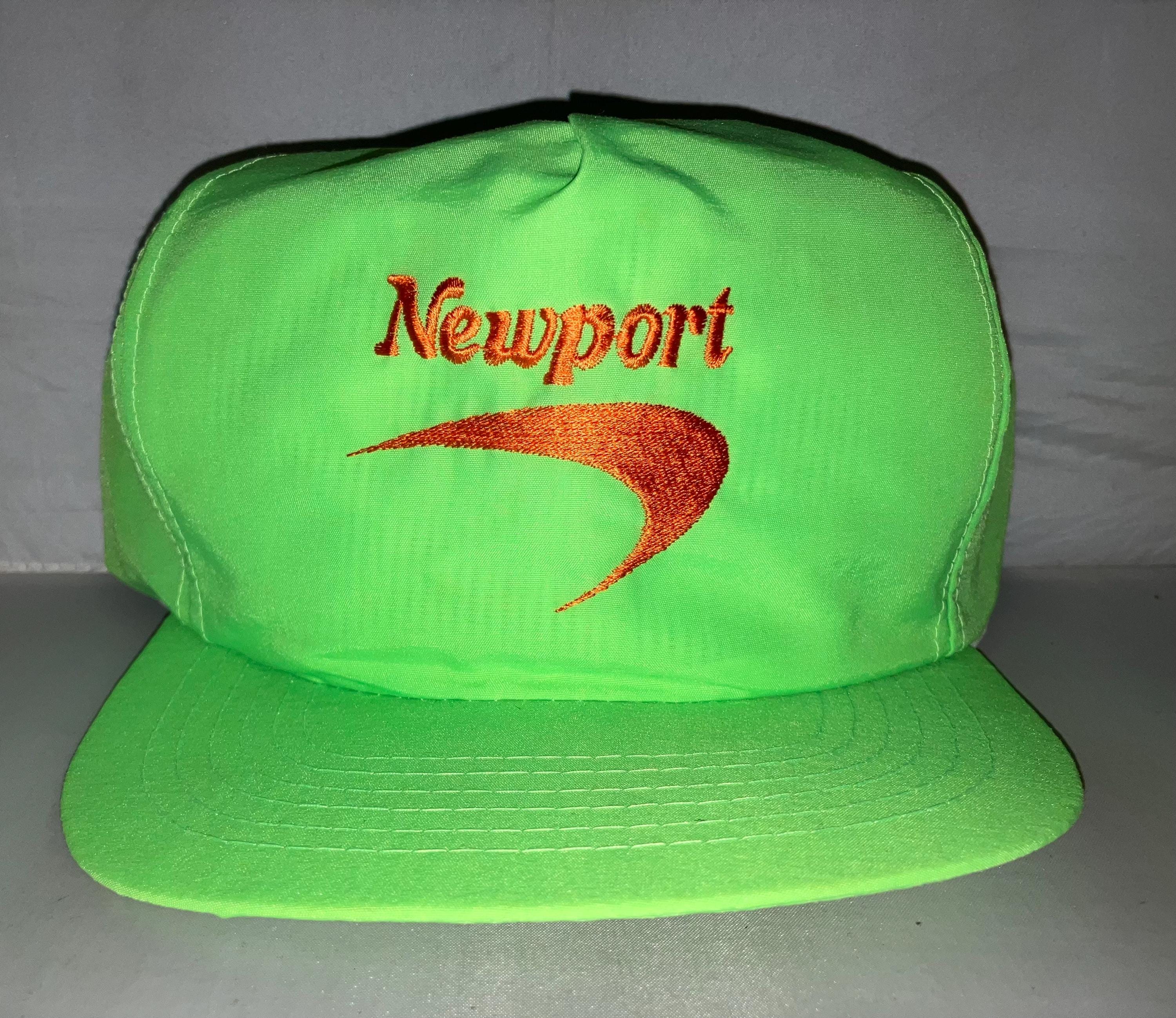 Vintage Newport Cigarettes Neon Green Snapback Hat Cap Rare 90s
