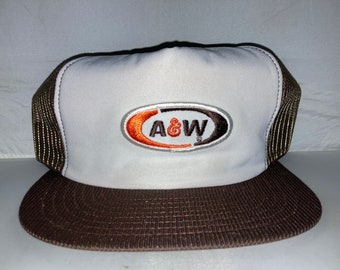 Vintage A&W Root Beer trucker Snapback hat cap rare 80s 90s soda pop rare float hot dog