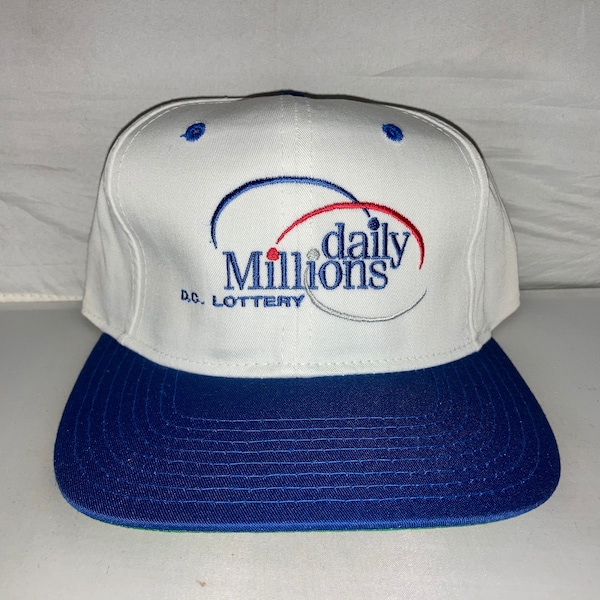 Vintage Daily Millions Washington DC Lottery Dmv hustler Snapback hat cap rare 90s deadstock