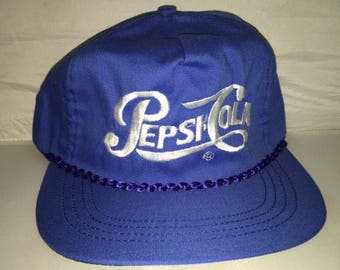 Vintage Pepsi Cola Snapback hat cap script rare 80s 90s soda pop supreme