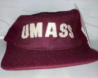 Vintage UMass Minutemen Strapback hat cap NCAA College deadstock football basketball American Needle university of Massachusetts