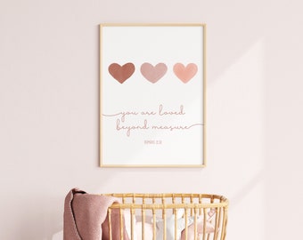 Christian Nursery Printable, Baby Girl Decor, Boho Wall Art, Soft Pink ...