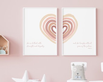 Christian Nursery Printable Baby Girl Decor Boho Wall Art - Etsy