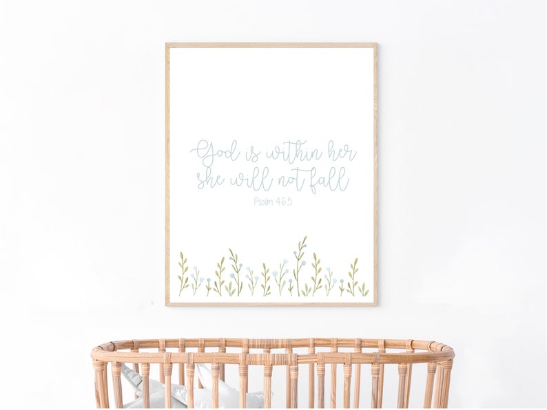 Christian Nursery Printable, Baby Girl Decor, Boho Wall Art, Kids Bible ...