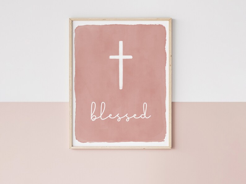 Christian Nursery Printable, Baby Girl Decor, Boho Wall Art, Soft Pink ...