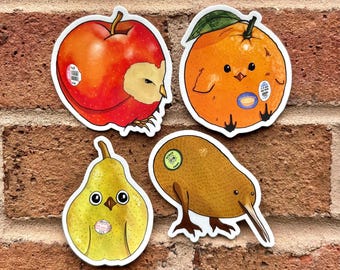 Fruit Bird Sticker Mystery Pack (Series 1) | Waterproof Vinyl Blind Box Decal