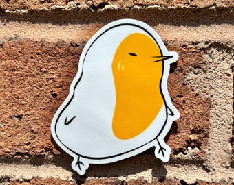 Breakfast Birdie Egg Sticker | Weatherproof Die-Cut Decal