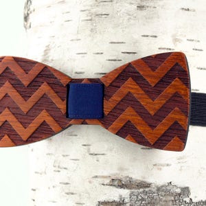 Chevron Wooden Bow Tie image 2