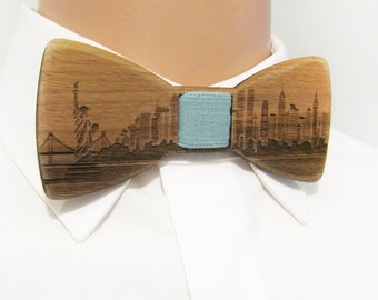 NYC Skyline Wooden Bow Tie - New York