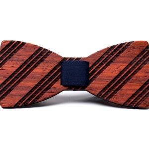 Stripes Wooden Bow Tie image 2