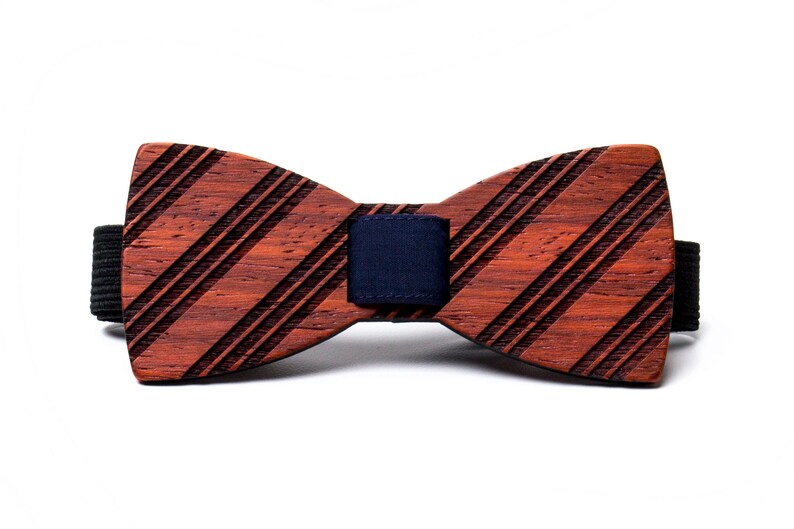 Stripes Wooden Bow Tie image 2