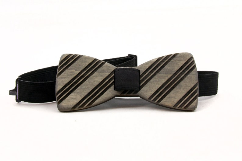 Stripes Wooden Bow Tie image 4