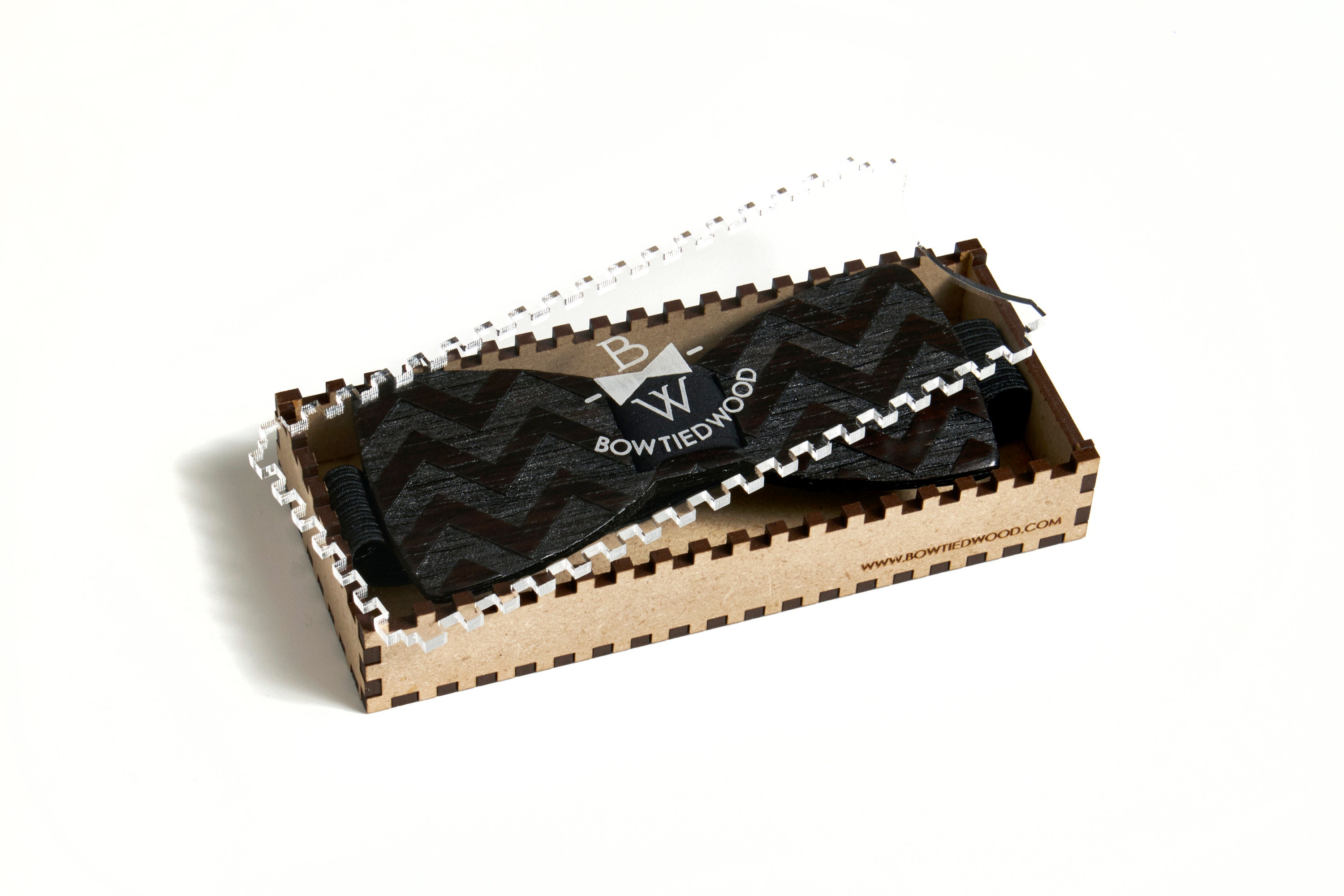 Brown Chevron Cotton Bow Tie