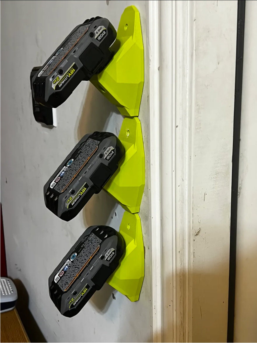 Ryobi 18v Battery Holder Wall Mount Battery Storage Etsy