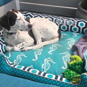 Dog Bed | Choose your fabric combination | Dog Bed Large | Custom Dog Bed | Designer Dog Bed | Removable Dog Bed Duvet  | Washable