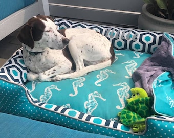 Dog Bed | Choose your fabric combination | Dog Bed Large | Custom Dog Bed | Designer Dog Bed | Removable Dog Bed Duvet  | Washable