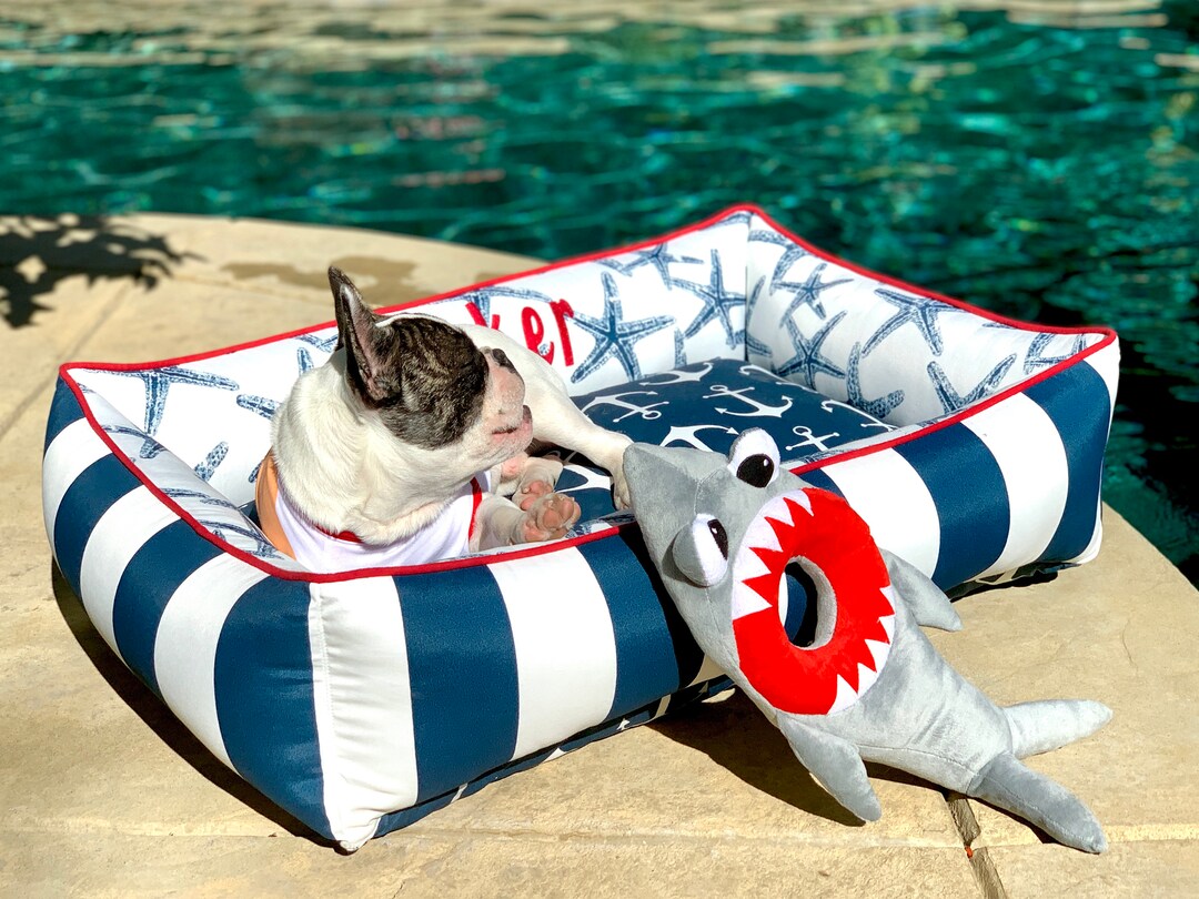 Large Dog Bed | Nautical Dog Bed | Puppy Bed | Beach Theme | Puppy ...