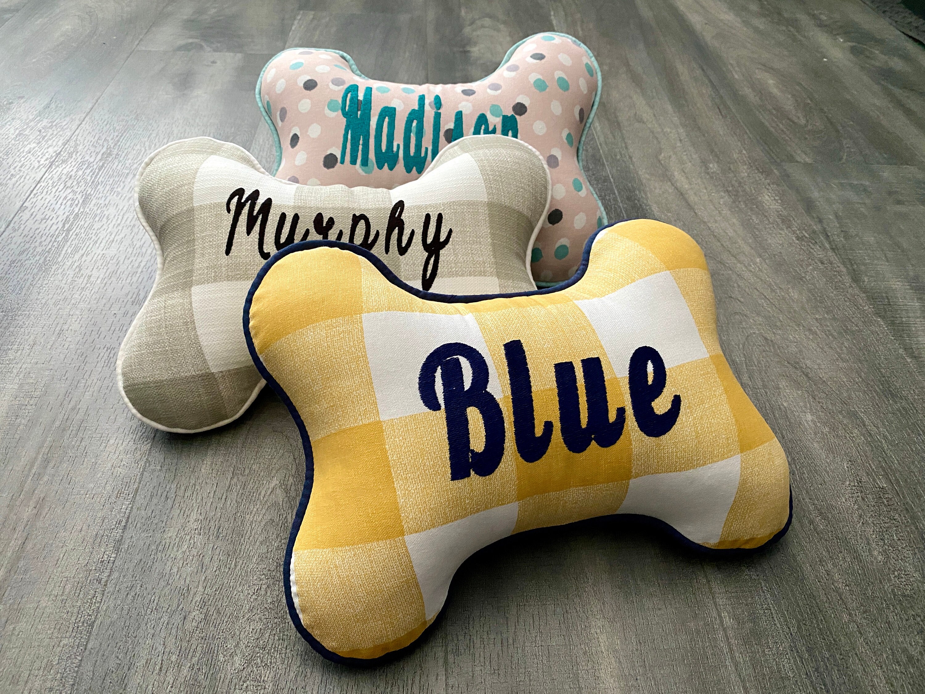 personalized dog bone pillow