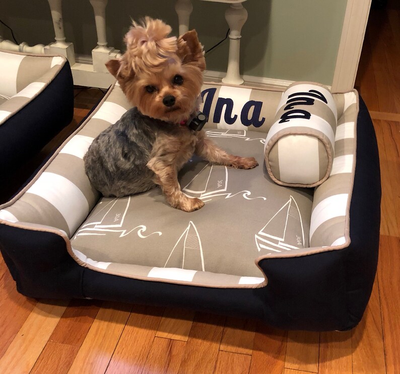 Large Dog Bed Nautical Dog Bed Puppy Bed Beach Theme Etsy